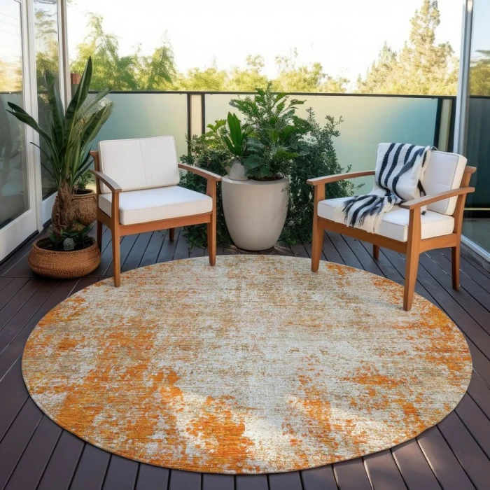Addison Chantille ACN940-Orange 8 ft. X 8 ft. Round Rug