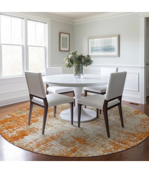 Addison Chantille ACN940-Orange 8 ft. X 8 ft. Round Rug