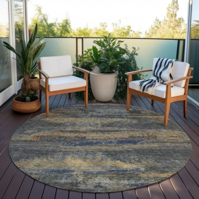 Addison Chantille ACN942-Graphite 8 ft. X 8 ft. Round Rug