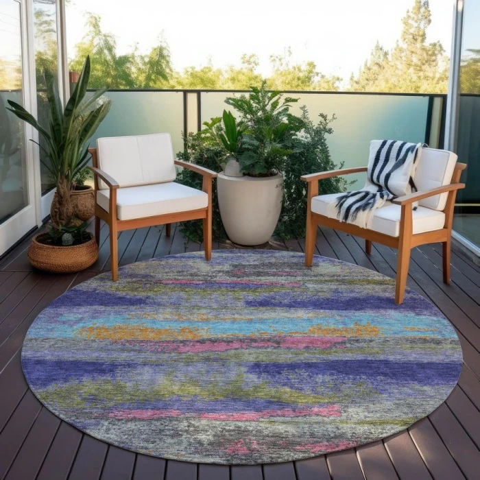 Addison Chantille ACN942-Lavender 8 ft. X 8 ft. Round Rug