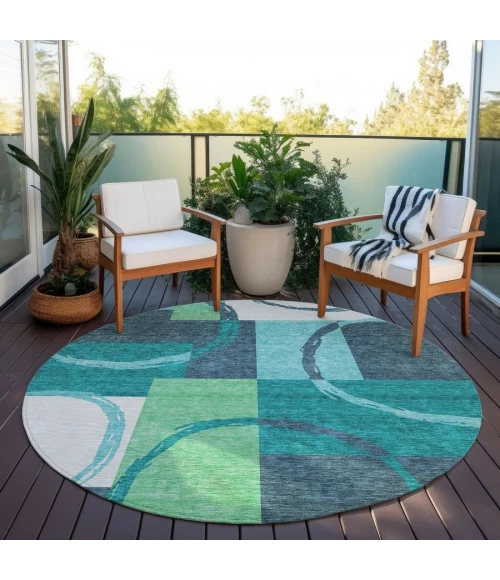 Addison Chantille ACN943-Teal 8 ft. X 8 ft. Round Rug