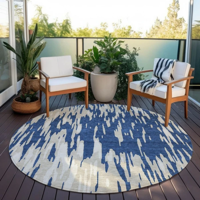 Addison Chantille ACN945-Navy 8 ft. X 8 ft. Round Rug
