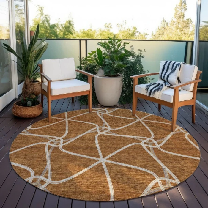 Addison Chantille ACN948-Paprika 8 ft. X 8 ft. Round Rug