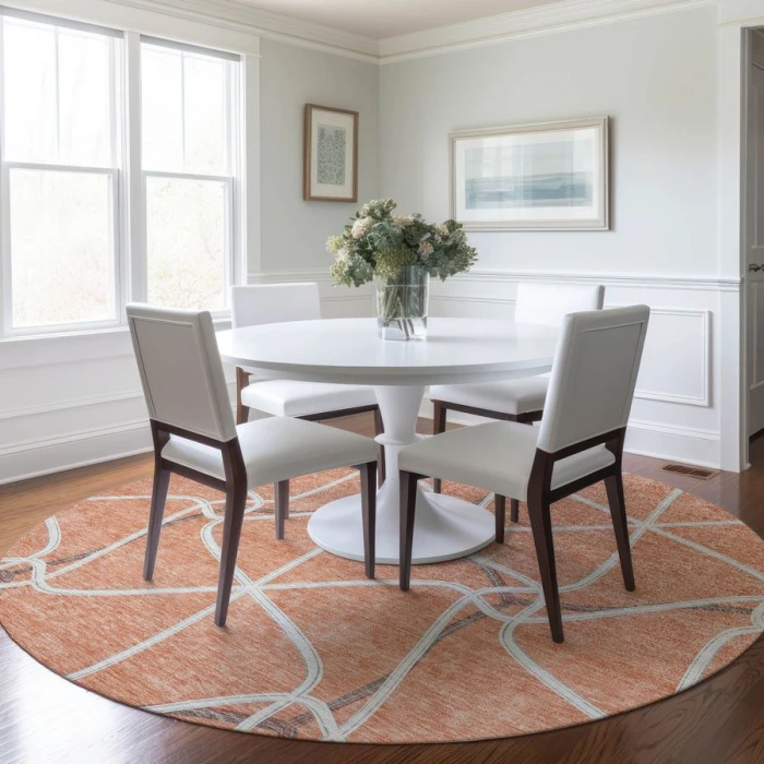 Addison Chantille ACN948-Salmon 8 ft. X 8 ft. Round Rug