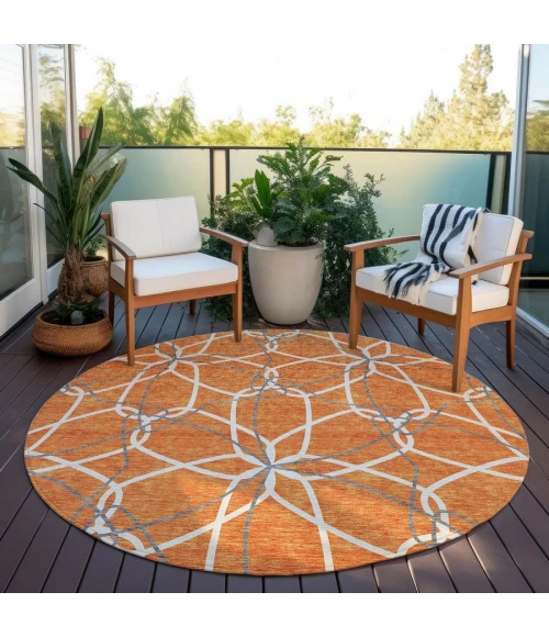 Addison Chantille ACN950-Orange 8 ft. X 8 ft. Round Rug