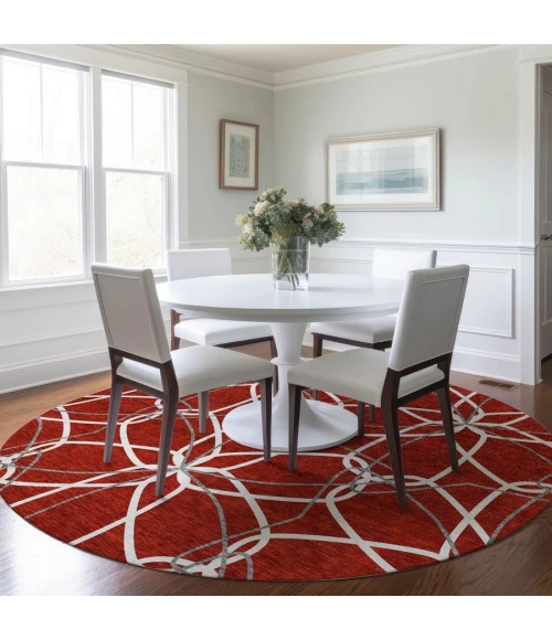 Addison Chantille ACN950-Red 8 ft. X 8 ft. Round Rug