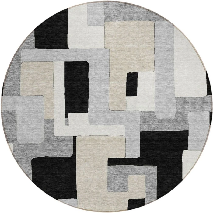 Addison Chantille ACN955-Black 8 ft. X 8 ft. Round Rug