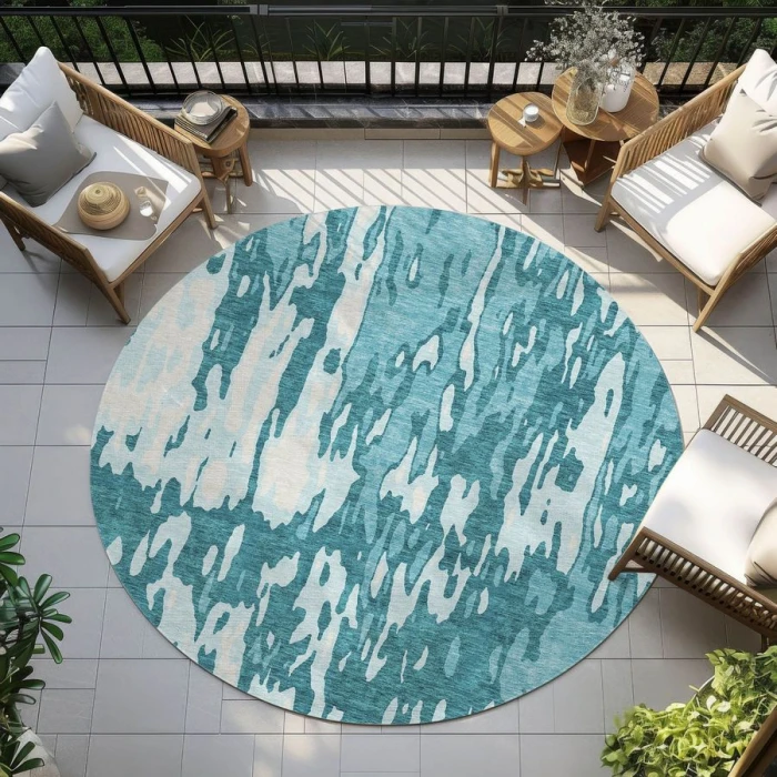Addison Chantille ACN957-Teal 8 ft. X 8 ft. Round Rug