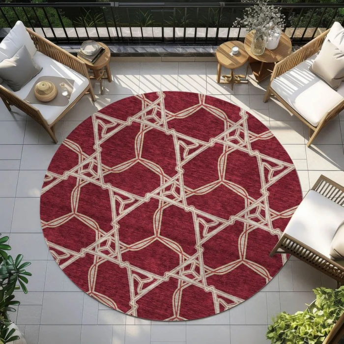 Addison Chantille ACN959-Burgundy 8 ft. X 8 ft. Round Rug