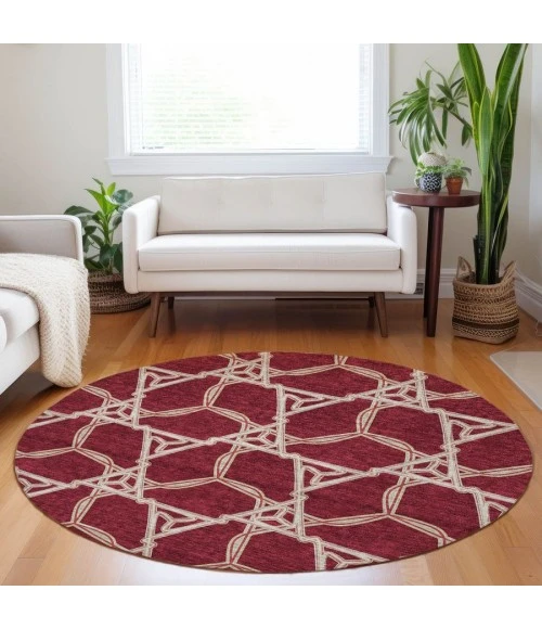 Addison Chantille ACN959-Burgundy 8 ft. X 8 ft. Round Rug