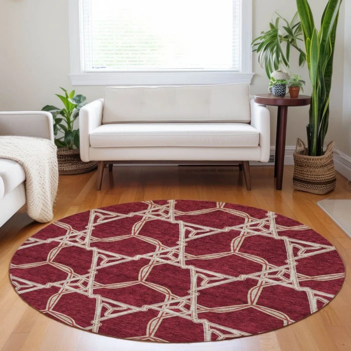 Addison Chantille ACN959-Burgundy 8 ft. X 8 ft. Round Rug