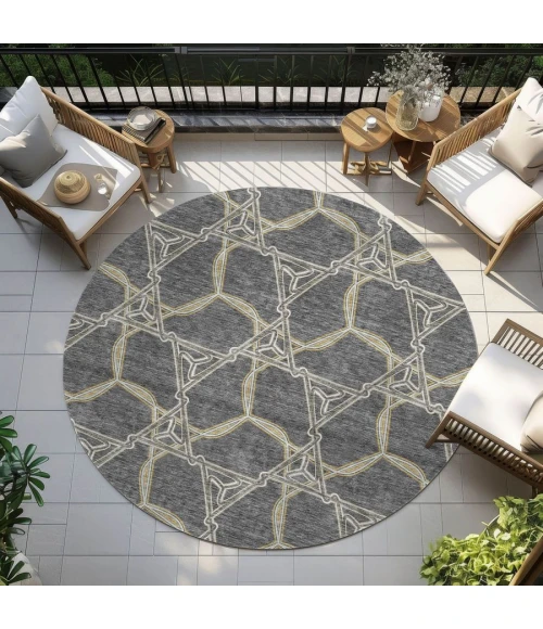 Addison Chantille ACN959-Charcoal 8 ft. X 8 ft. Round Rug