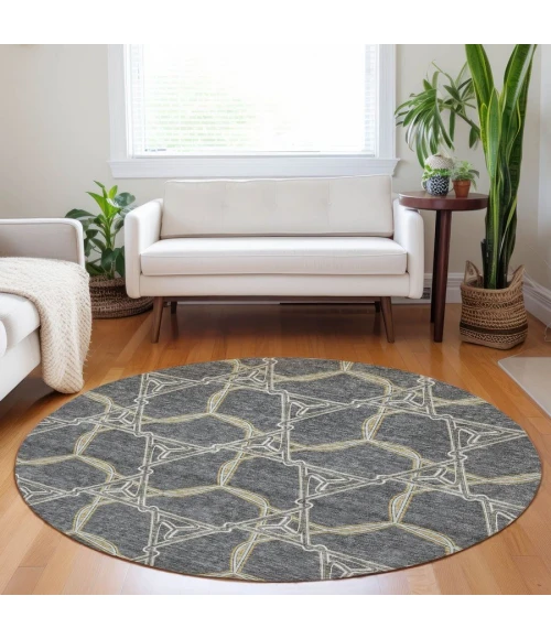 Addison Chantille ACN959-Charcoal 8 ft. X 8 ft. Round Rug