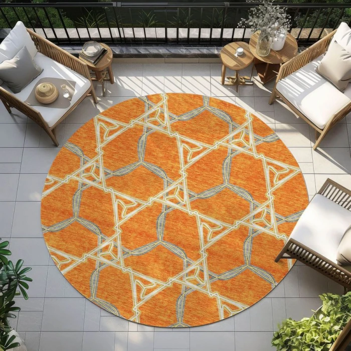 Addison Chantille ACN959-Orange 8 ft. X 8 ft. Round Rug