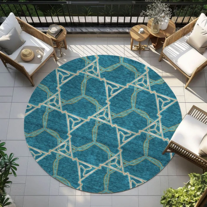 Addison Chantille ACN959-Teal 8 ft. X 8 ft. Round Rug
