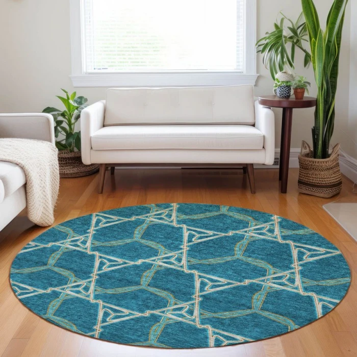 Addison Chantille ACN959-Teal 8 ft. X 8 ft. Round Rug