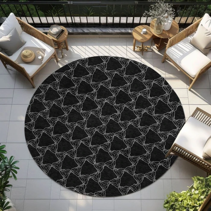 Addison Chantille ACN960-Black 8 ft. X 8 ft. Round Rug