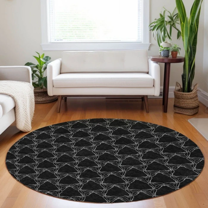 Addison Chantille ACN960-Black 8 ft. X 8 ft. Round Rug
