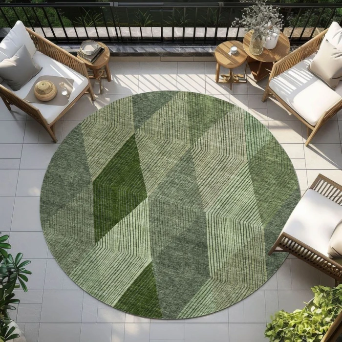 Addison Chantille ACN962-Green 8 ft. X 8 ft. Round Rug