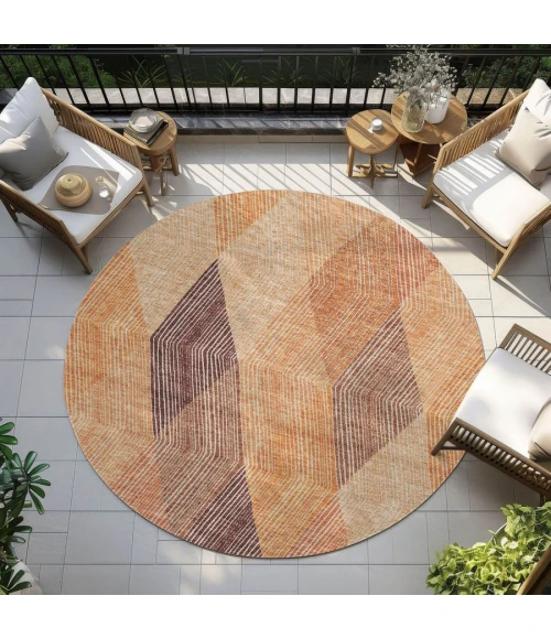 Addison Chantille ACN962-Orange 8 ft. X 8 ft. Round Rug