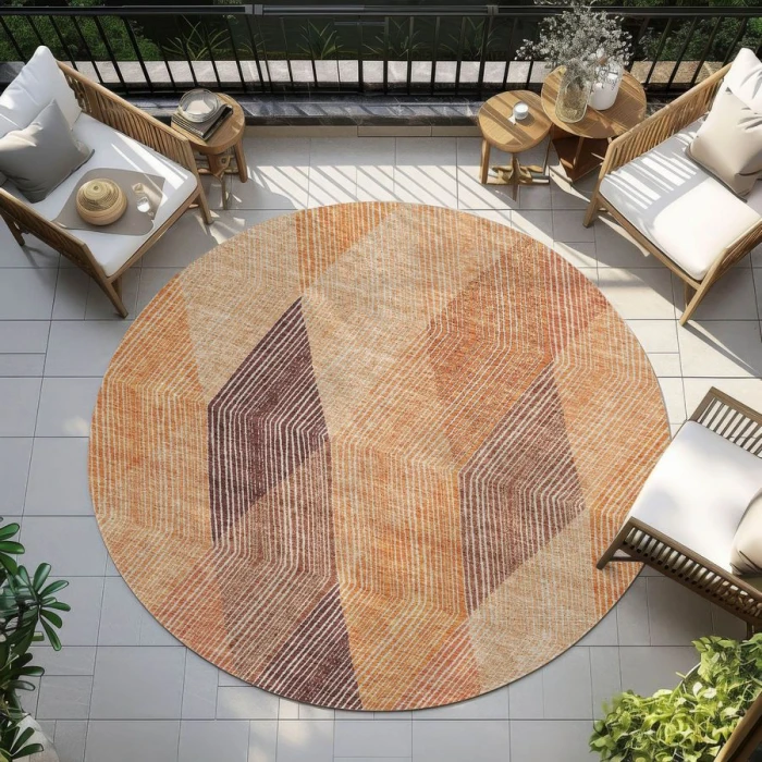 Addison Chantille ACN962-Orange 8 ft. X 8 ft. Round Rug