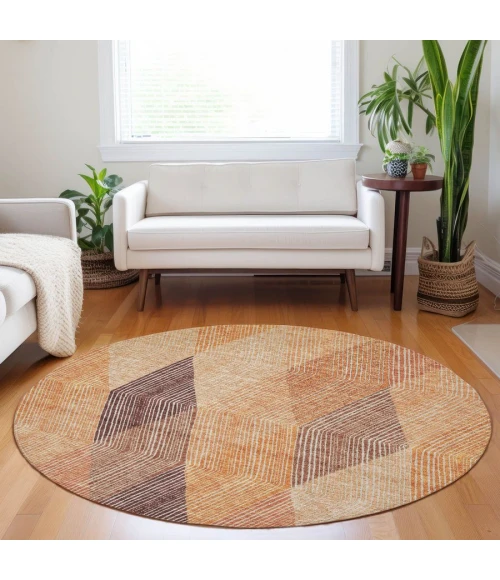 Addison Chantille ACN962-Orange 8 ft. X 8 ft. Round Rug