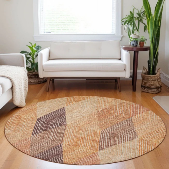 Addison Chantille ACN962-Orange 8 ft. X 8 ft. Round Rug