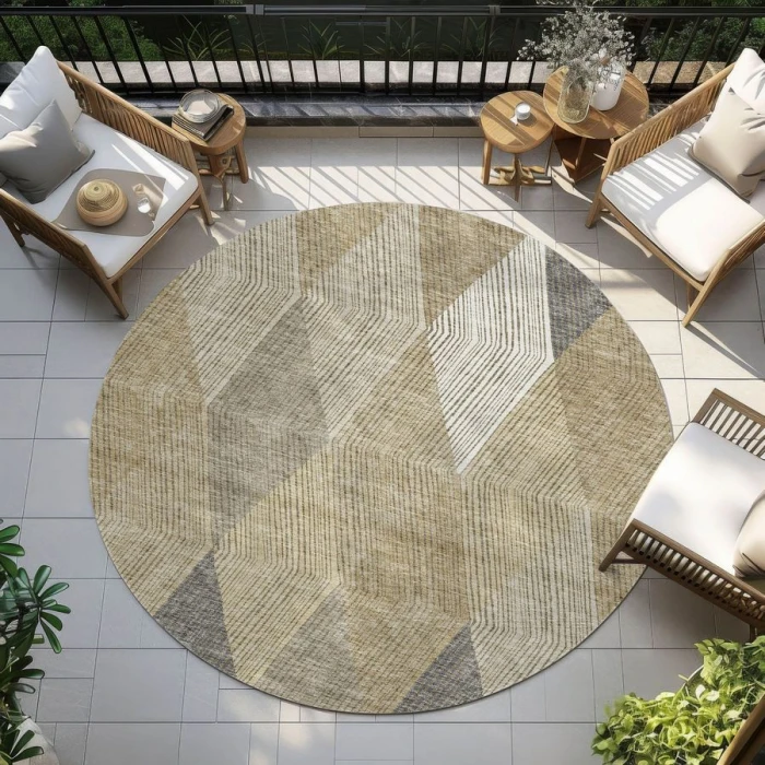 Addison Chantille ACN962-Wheat 8 ft. X 8 ft. Round Rug