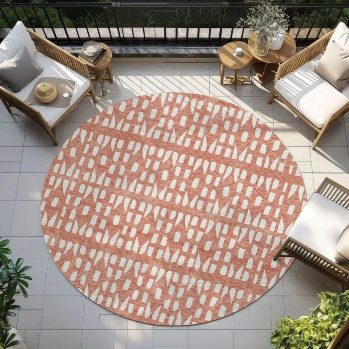 Addison Chantille ACN963-Salmon 8 ft. X 8 ft. Round Rug