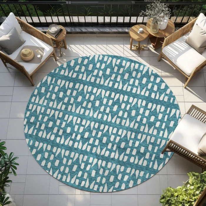 Addison Chantille ACN963-Teal 8 ft. X 8 ft. Round Rug