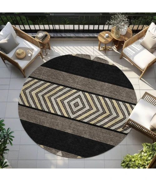 Addison Chantille ACN965-Black 8 ft. X 8 ft. Round Rug