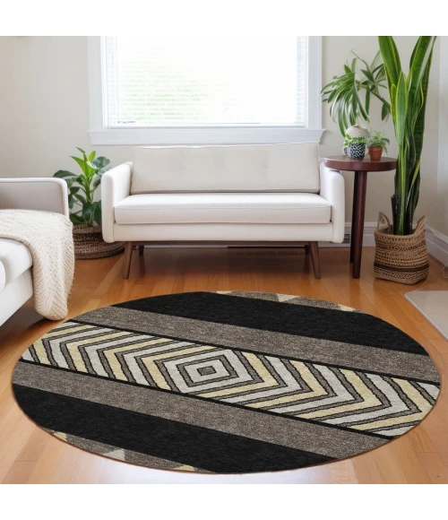Addison Chantille ACN965-Black 8 ft. X 8 ft. Round Rug