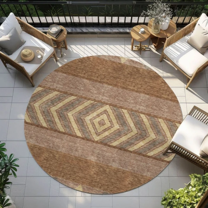 Addison Chantille ACN965-Paprika 8 ft. X 8 ft. Round Rug
