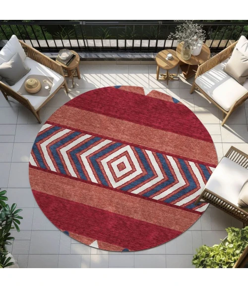 Addison Chantille ACN965-Red 8 ft. X 8 ft. Round Rug