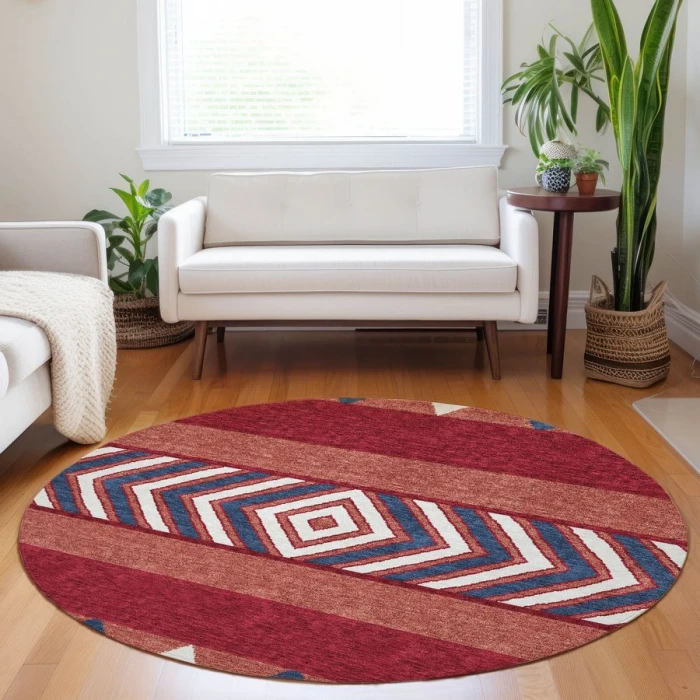 Addison Chantille ACN965-Red 8 ft. X 8 ft. Round Rug
