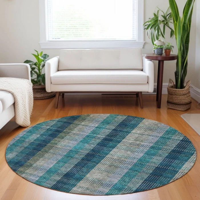 Addison Chantille ACN966-Teal 8 ft. X 8 ft. Round Rug