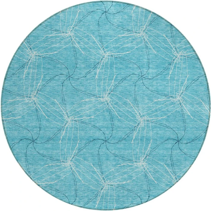 Addison Chantille ACN968-Aqua 8 ft. X 8 ft. Round Rug