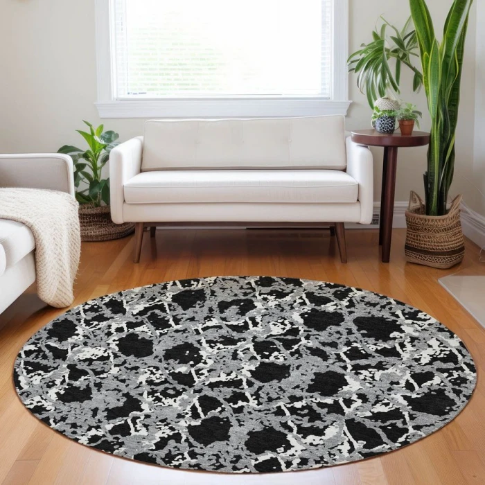 Addison Chantille ACN969-Black 8 ft. X 8 ft. Round Rug