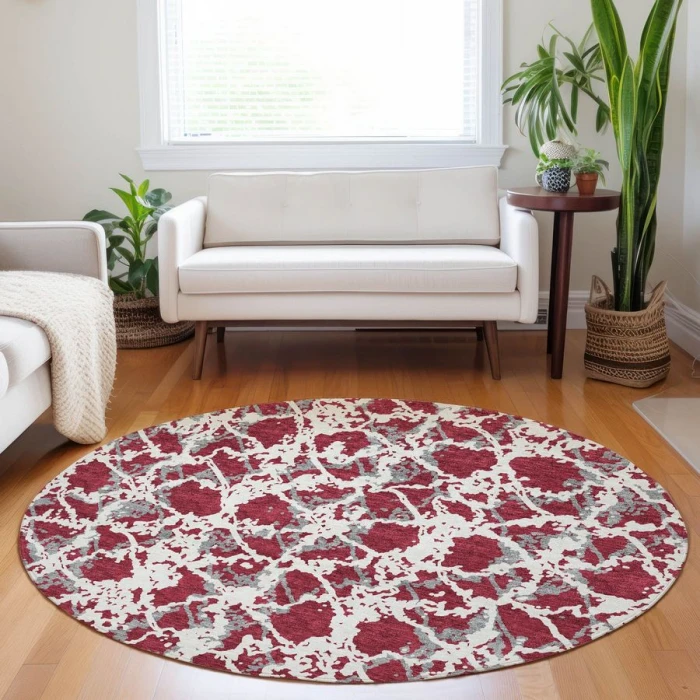 Addison Chantille ACN969-Burgundy 8 ft. X 8 ft. Round Rug