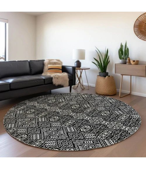 Addison Chantille ACN970-Black 8 ft. X 8 ft. Round Rug
