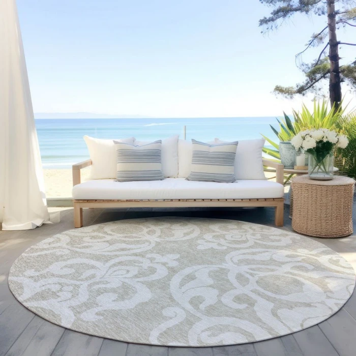 Addison Chantille ACN973-Beige 8 ft. X 8 ft. Round Rug
