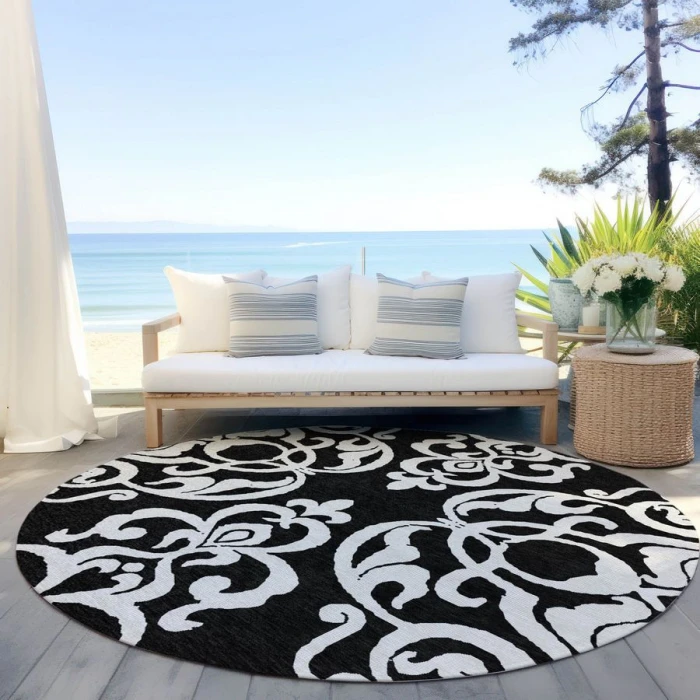 Addison Chantille ACN973-Black 8 ft. X 8 ft. Round Rug