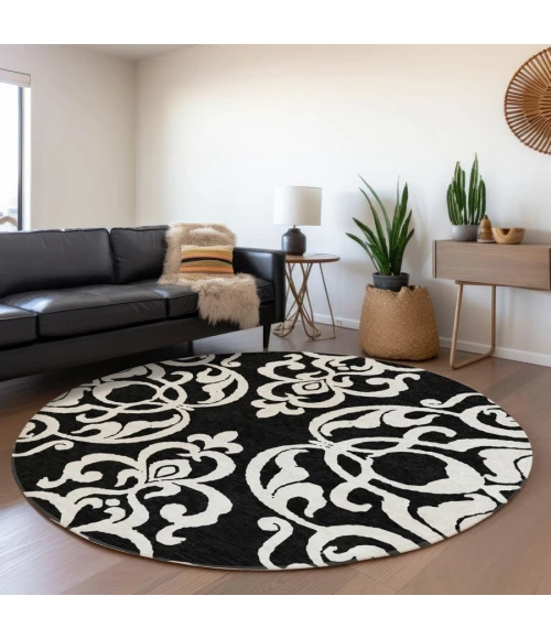 Addison Chantille ACN973-Black 8 ft. X 8 ft. Round Rug