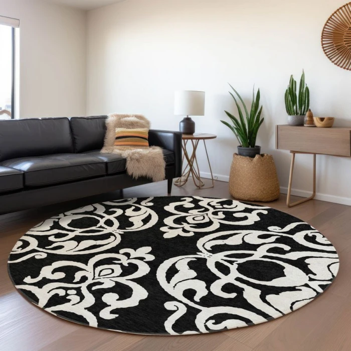 Addison Chantille ACN973-Black 8 ft. X 8 ft. Round Rug