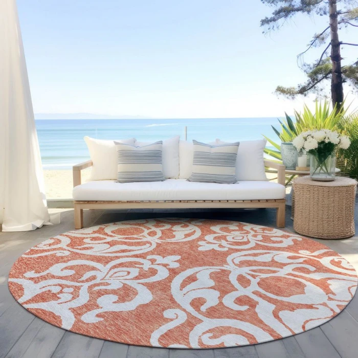 Addison Chantille ACN973-Coral 8 ft. X 8 ft. Round Rug