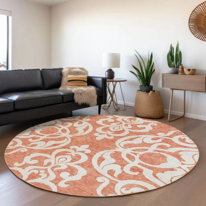 Addison Chantille ACN973-Coral 8 ft. X 8 ft. Round Rug