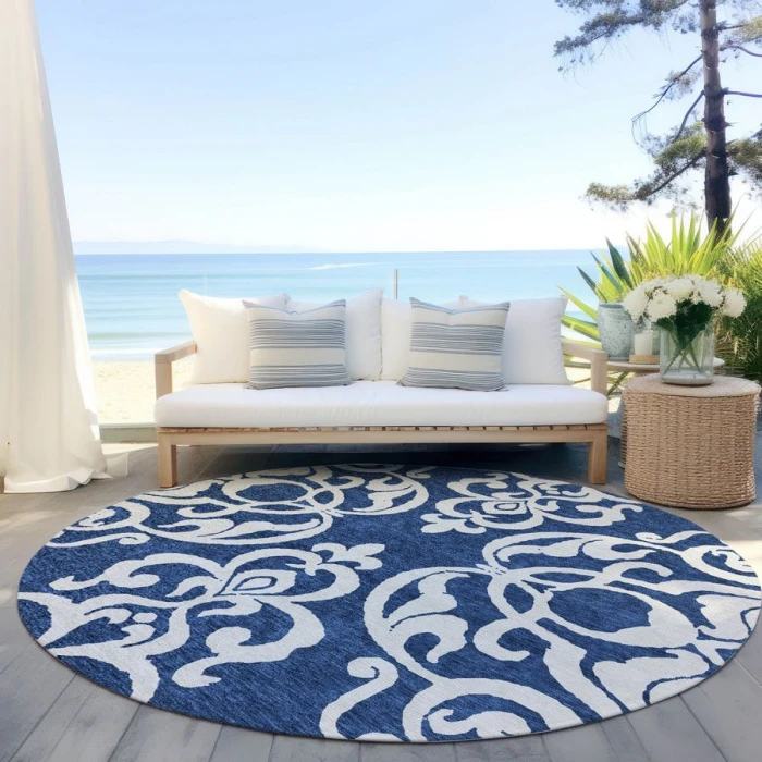 Addison Chantille ACN973-Navy 8 ft. X 8 ft. Round Rug
