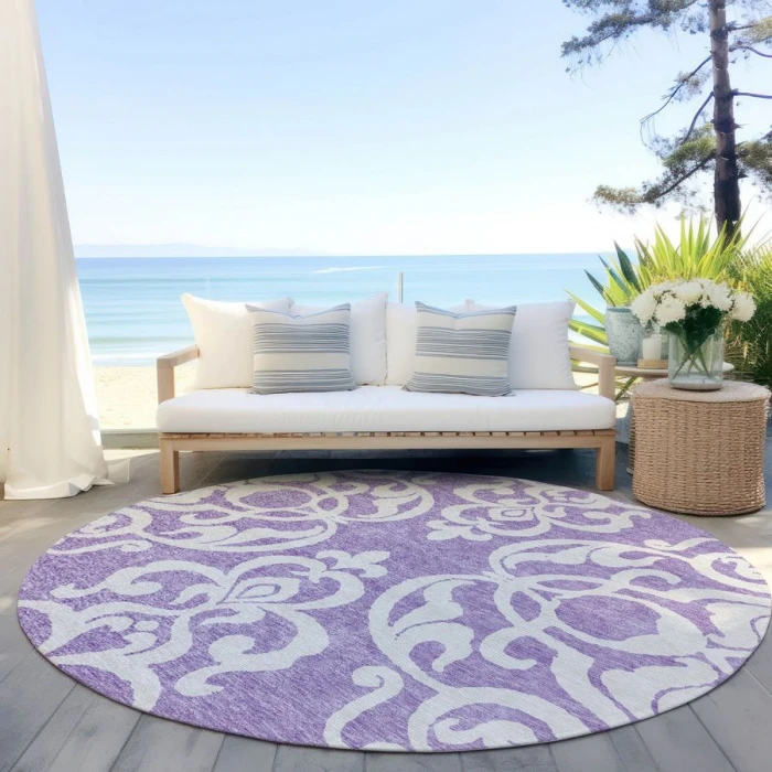 Addison Chantille ACN973-Purple 8 ft. X 8 ft. Round Rug