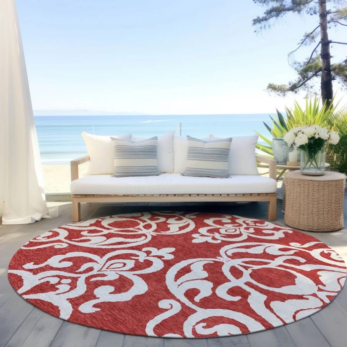 Addison Chantille ACN973-Red 8 ft. X 8 ft. Round Rug