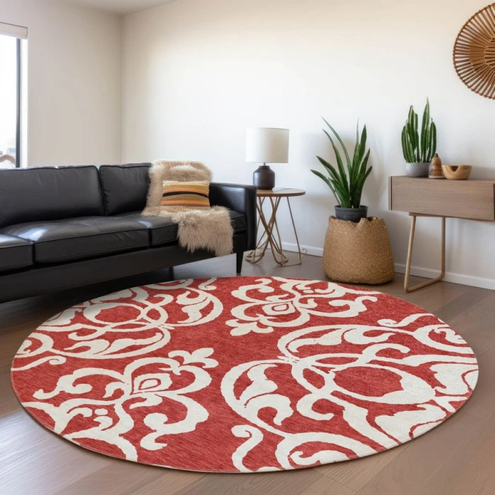 Addison Chantille ACN973-Red 8 ft. X 8 ft. Round Rug